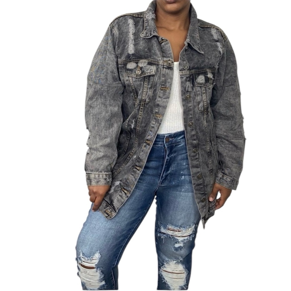 Sew in Love Jacket Denim Boyfriend Distressed Trucker